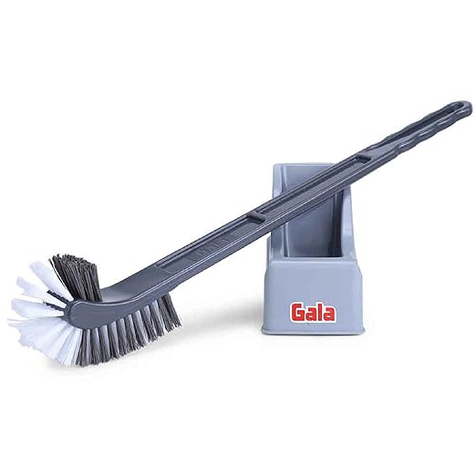 Gala Double Hockey Shape Toilet Cleaner Brush with Holder Stand